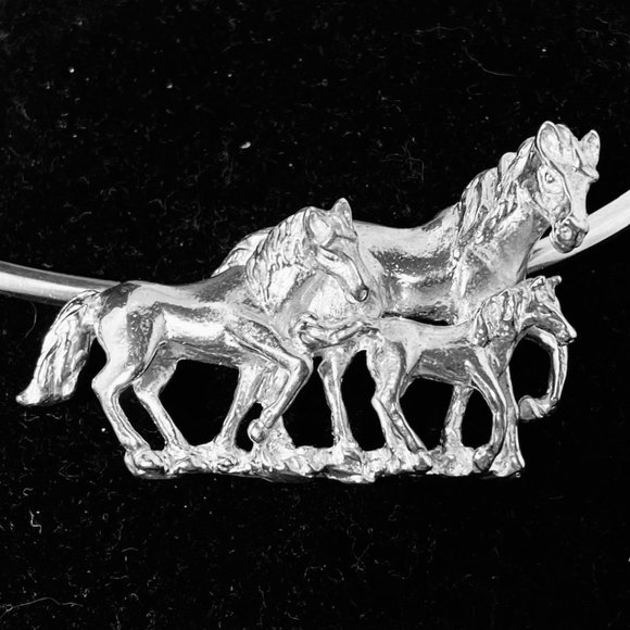 💖Sterling Silver Wearable Art!  Breathtaking! 5 Piece Horse Jewelry Set /NS127 - Picture 2 of 9
